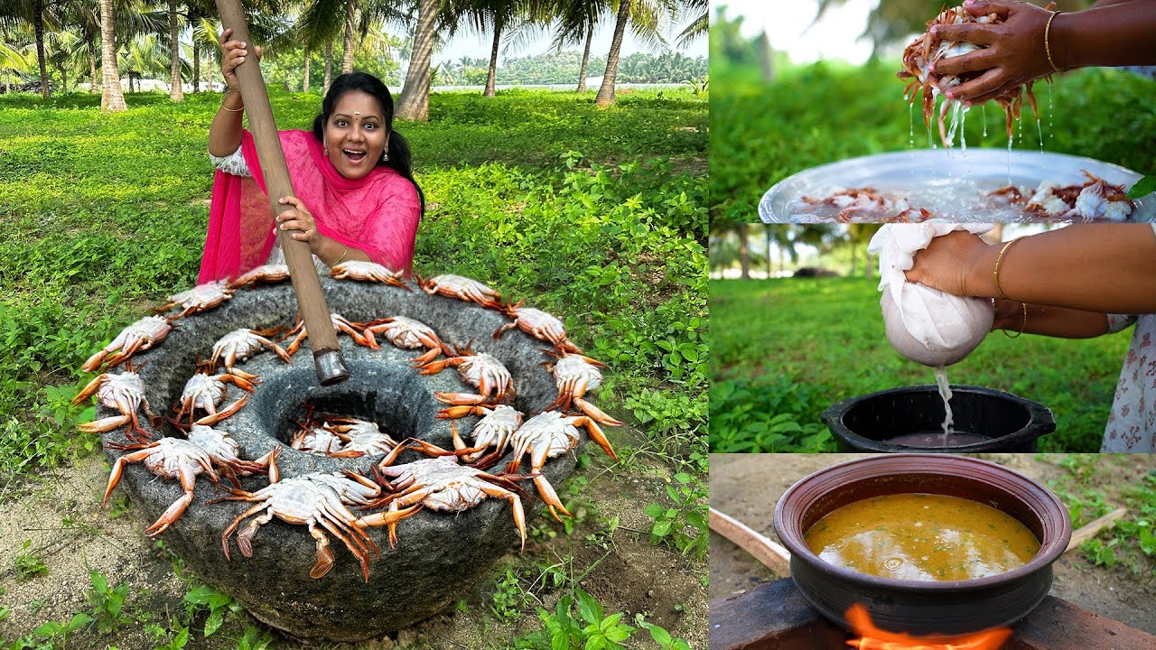 NANDU IDIYAL RASAM | நண்டு இடியல் ரசம் செய்முறை | Healthy Crab Soup Recipe Cooking