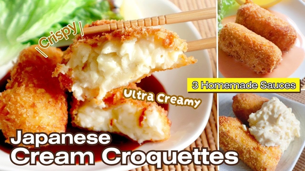 Japanese Cream Croquettes (Korokke) | Crispy & Creamy with 3 Easy Sauces