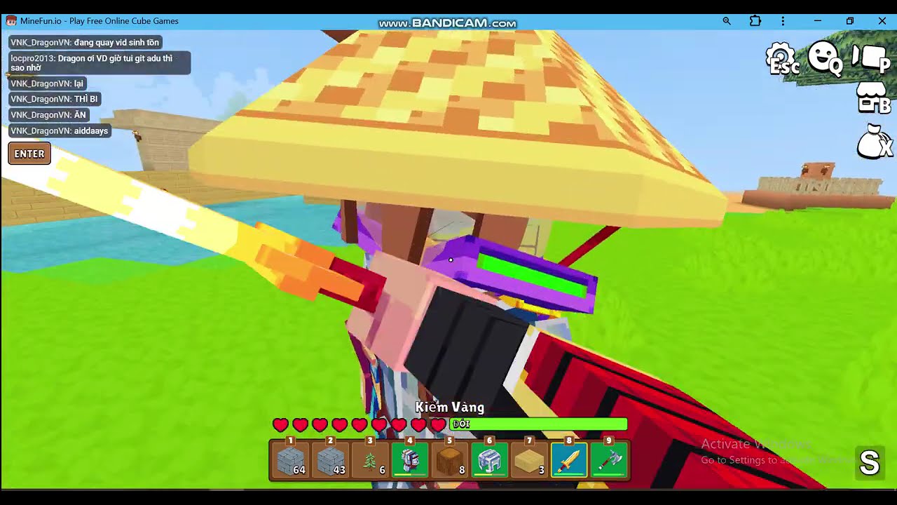 Minefun io _ Chill sinh tồn và giới thiệu team VNK, VNM