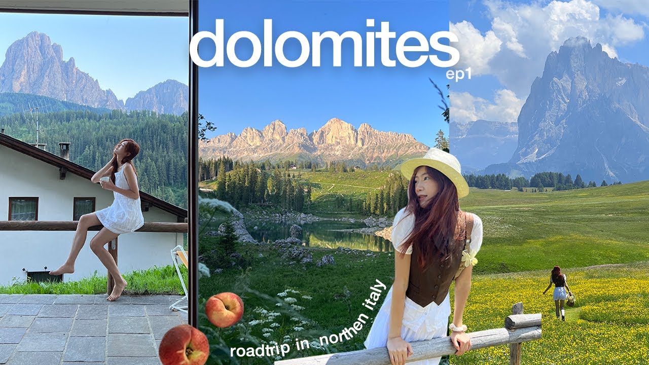 Road Trip in Dolomite ep.1 🚗⛰ ขับรถไล่ตามเทือกเขาสุดอลังการ วิ่งเล่นในทุ่งหญ้า ชิมพีชอิตาลี่ 🍑
