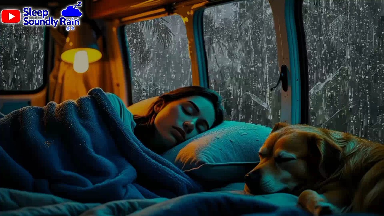 Heavy Rain and Thunder Sounds in Van 🚗 Deep Sleep & Relaxation ASMR