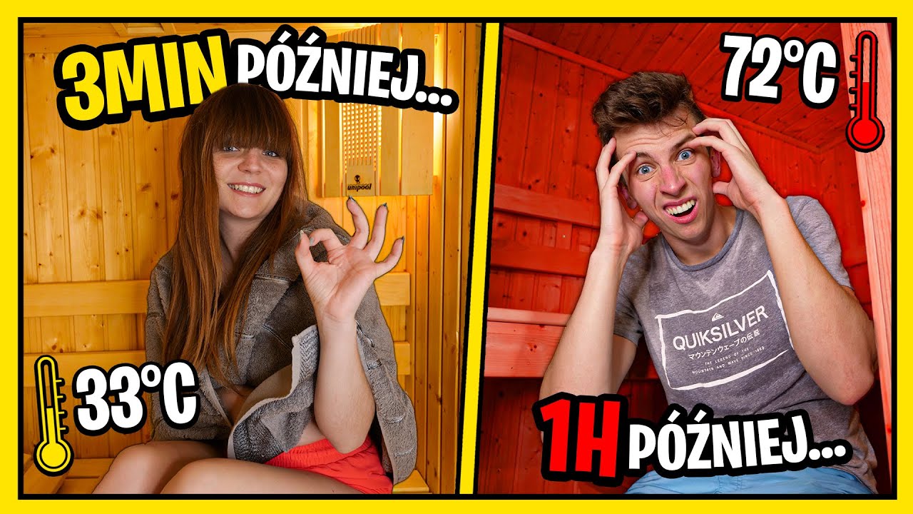 KTO DŁUŻEJ WYTRZYMA W SAUNIE WYGRYWA ale... ◉_◉ *było gorąco*