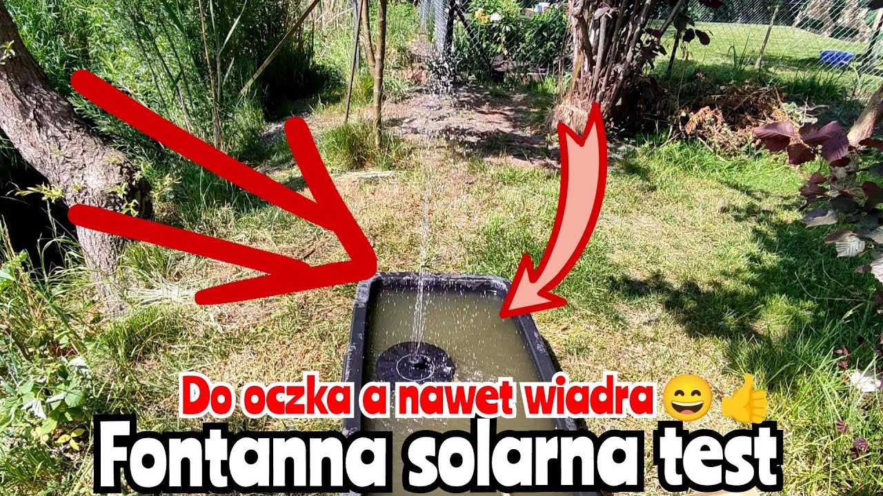 Fontanna solarna do oczka itp - test, jak działa, różne końcówki. Pływająca. Link w kom.