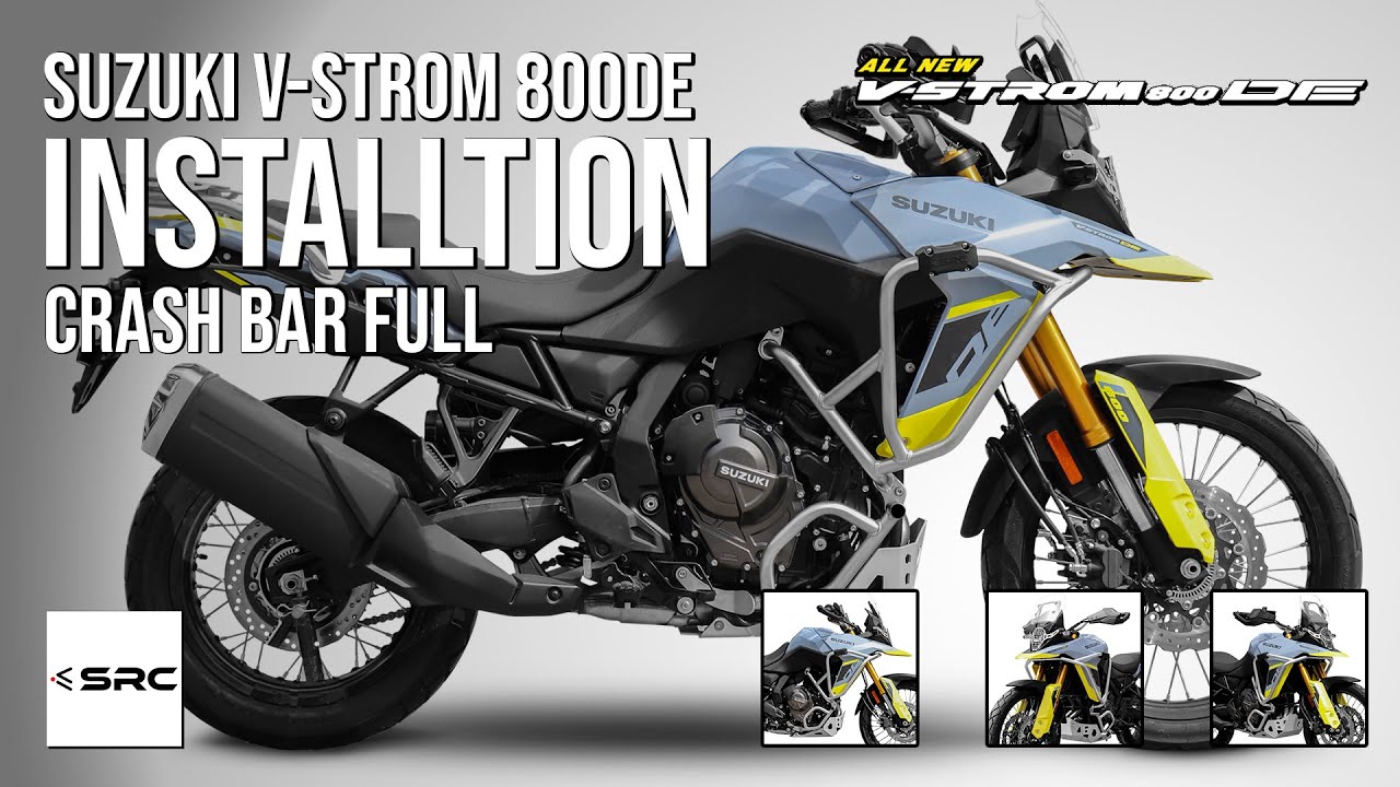 INSTALLTION CRASH BAR FULL SET + ENGINE GUARD FOR V-Strom 800 DE  [SRC OFFICIAL]