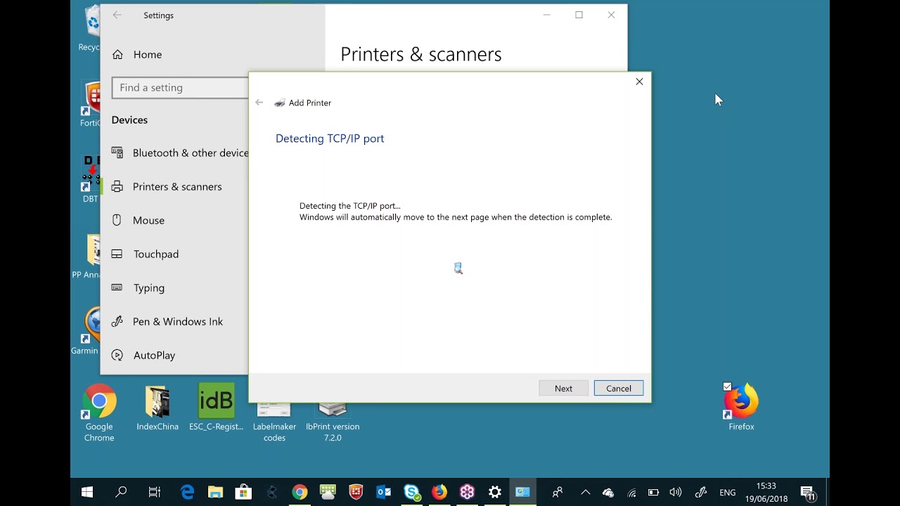 Setup Index V5 for network printing