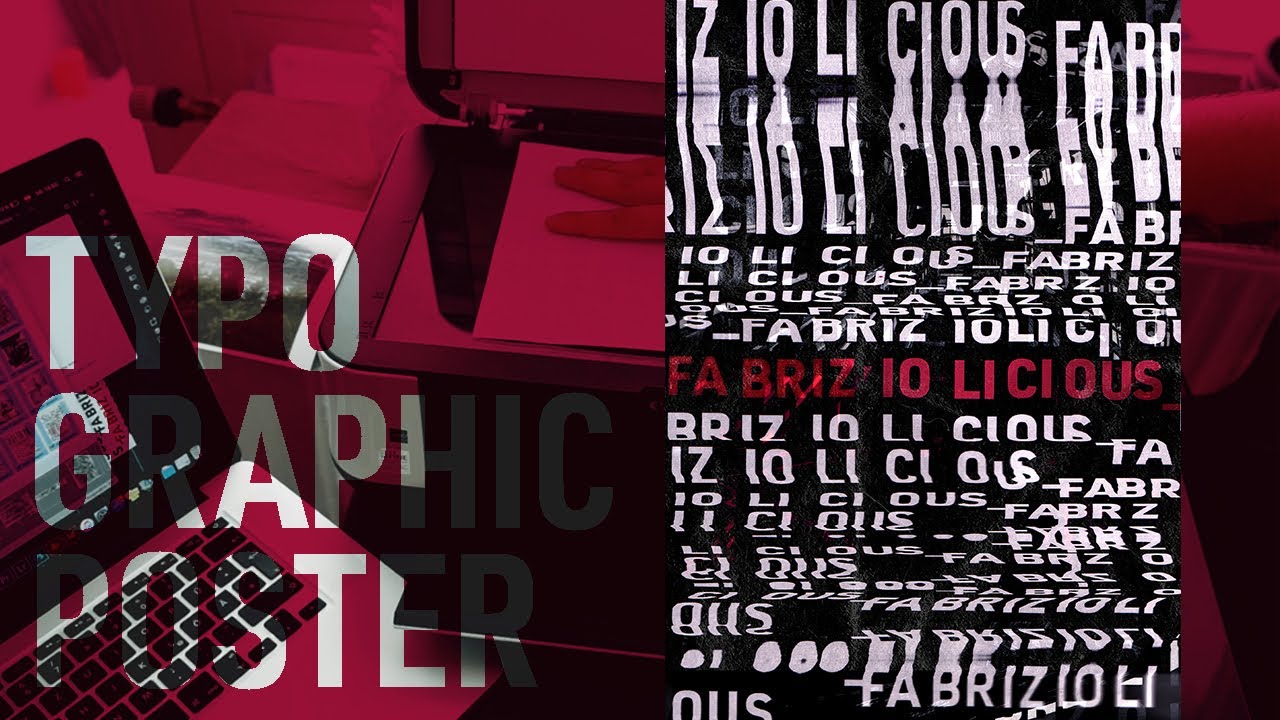 Creating an Abstract Typography Poster with Scanner Glitching | Daily Creativity Challenge Vlog#10