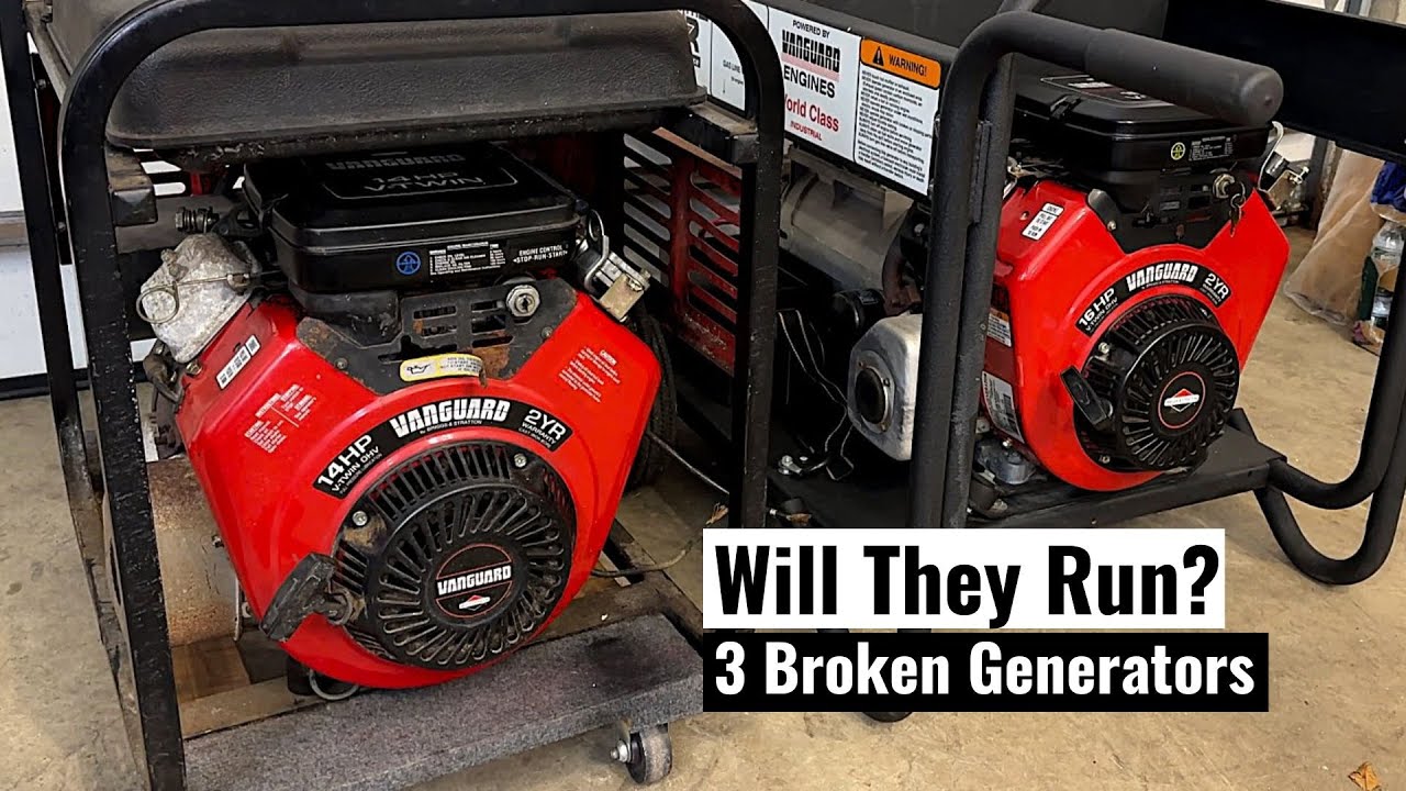 Three Broken Briggs Vanguard Generators.  Will They Run and Make Power Again?