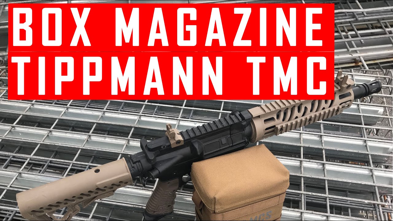 Демонстрация стрельбы из Tippmann TMC с коробчатым магазином MCS