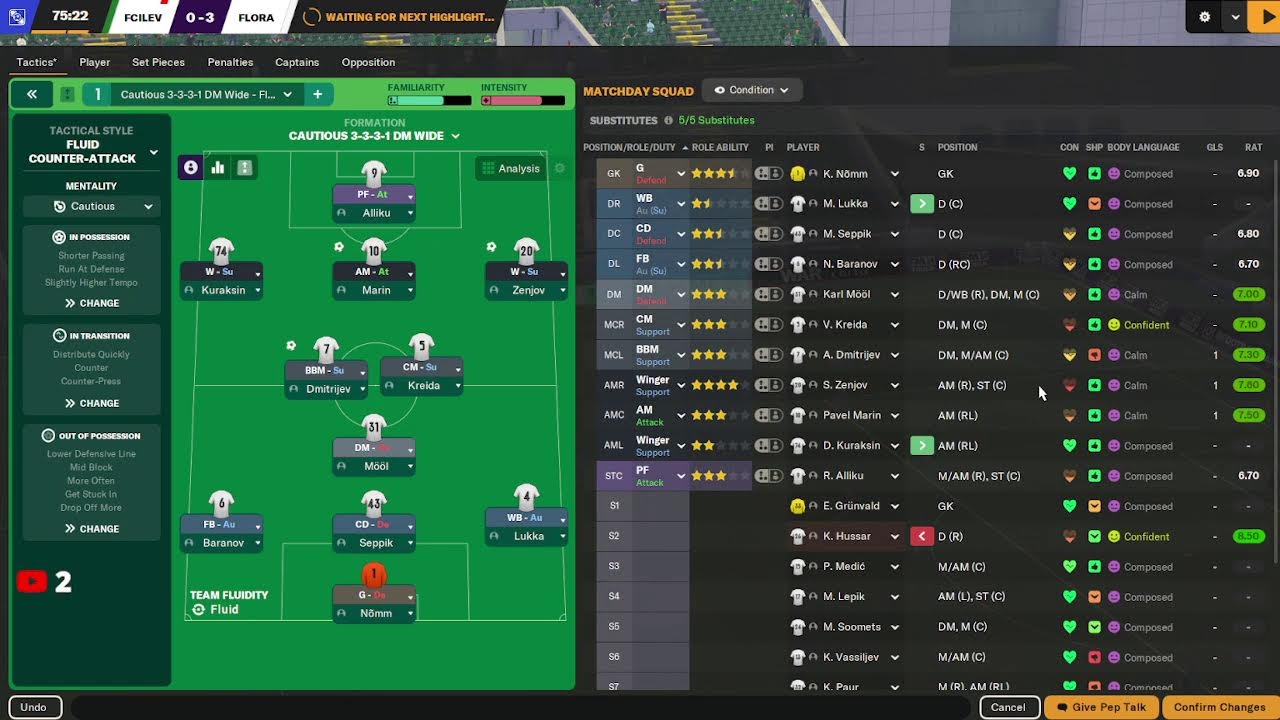 Football manager, but only Estonian league. FC Flora ep 1