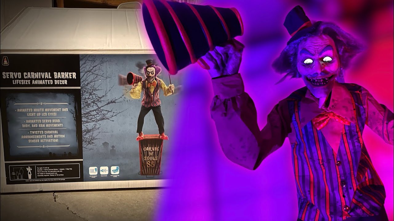 Morris Costumes - Servo Carnival Barker Unboxing/Setup | 2023 Animatronic 🎃 👻