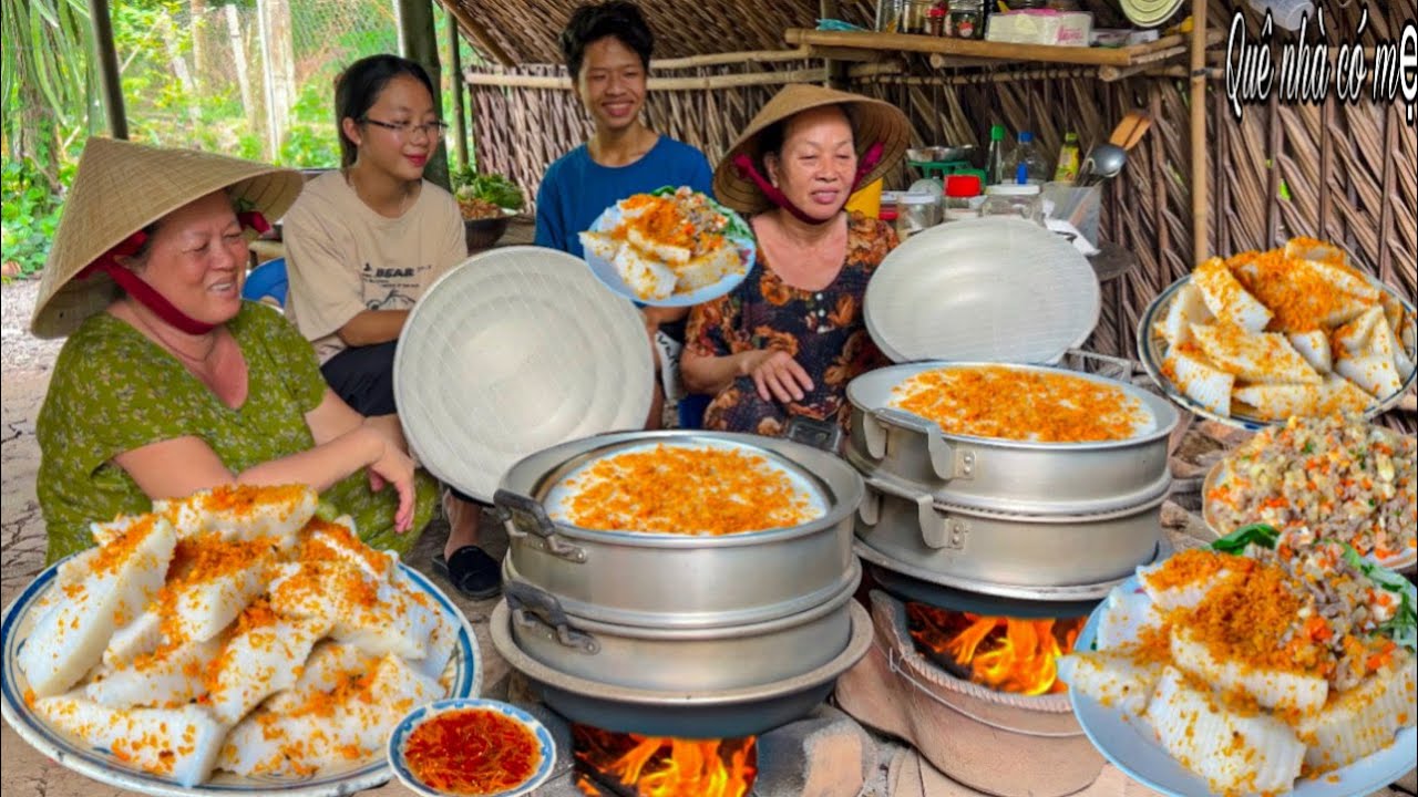 B&aacute;nh Đ&uacute;c Mặn T&ocirc;m Thịt, Ruốc Ch&aacute;y | Hương Vị B&aacute;nh Qu&ecirc; || Salty shrimp and meat cake