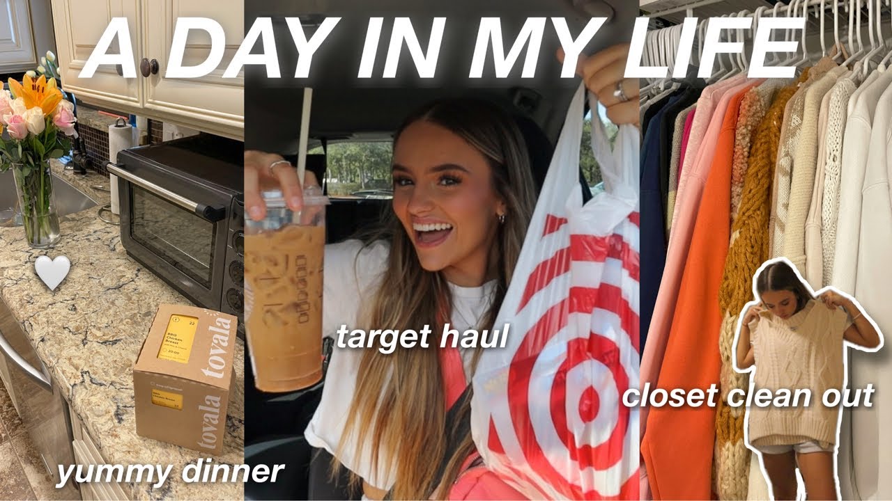 A DAY IN MY LIFE! target haul, yummy dinner, + cleaning out my closet!