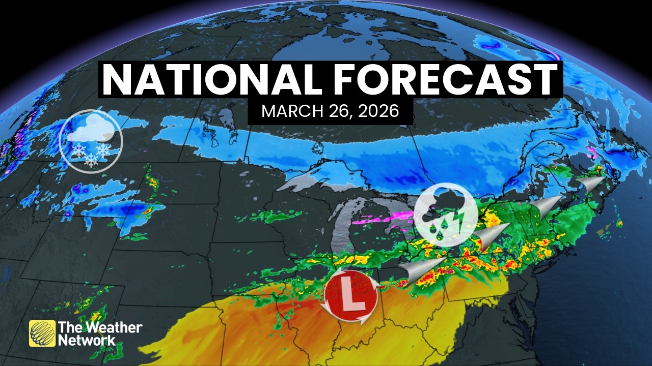 Национальный прогноз погоды в Канаде &mdash; 26 марта 2026 г. | #WeatherAM