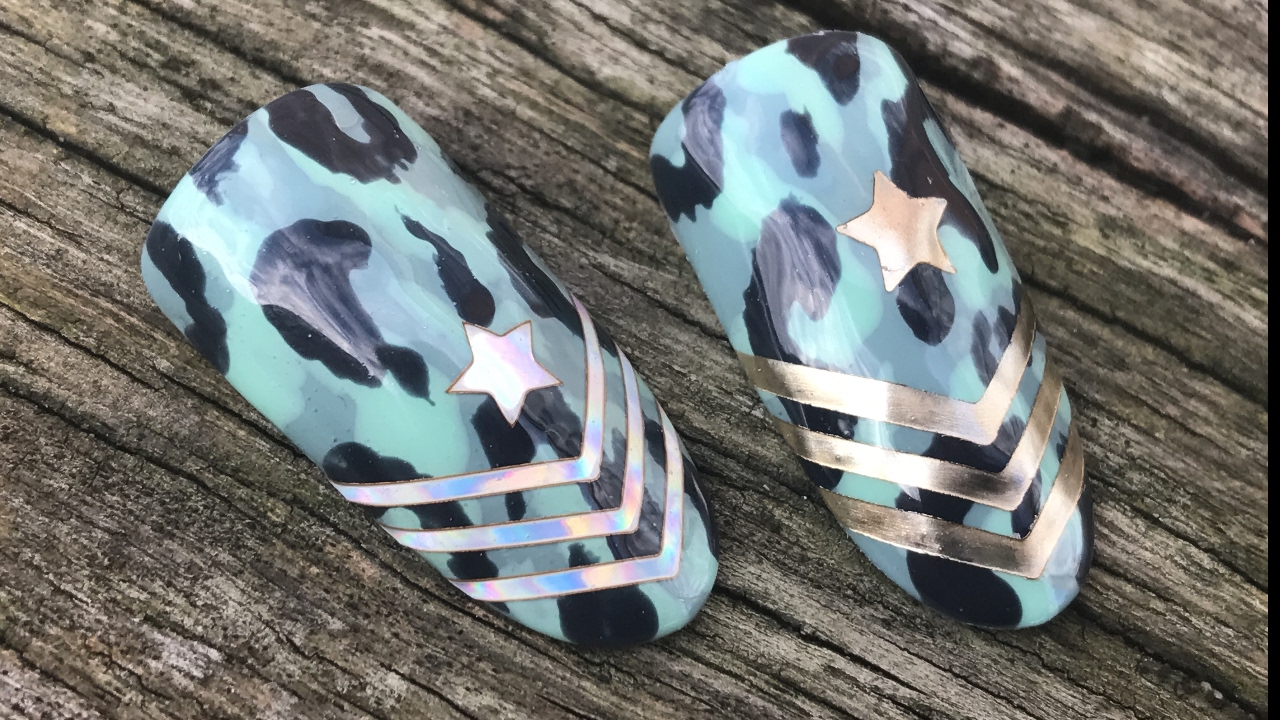 Military Camo Holographic Nail Design - UNSEEN Naio Nails Archive Video