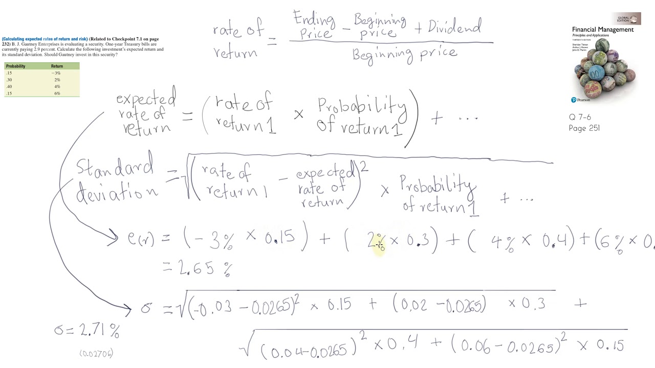 Calculating Risk of an Investment using Standard Deviation