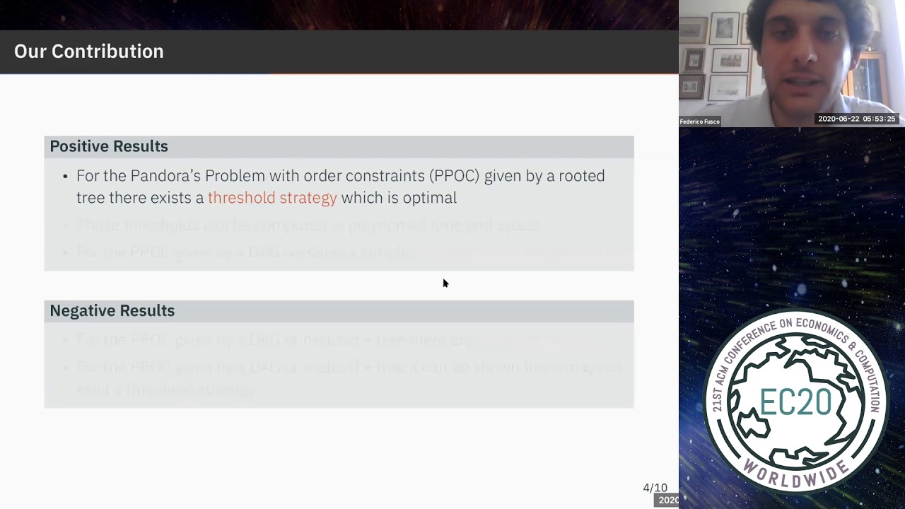 EC'20: Pandora's Box Problem with Order Constraints