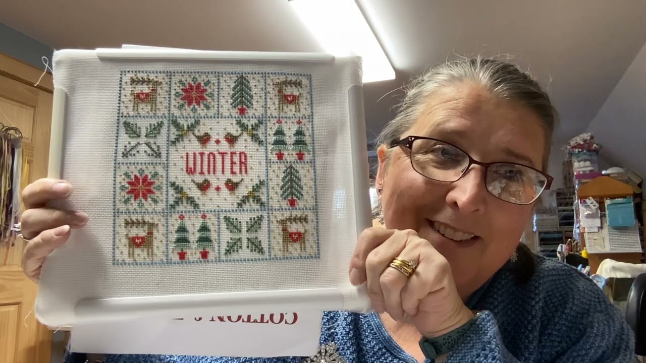 FLOSSTUBE #47 - The Northwoods Stitcher: Merry Christmas!  Charts, a WIP, scissor talk, magnet talk