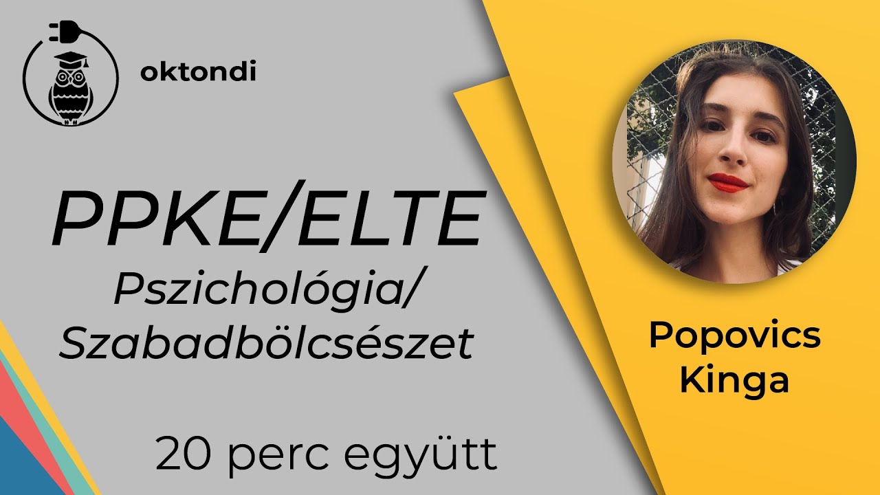 ELTE pszichológia/szabadbölcsészet Popovics Kingával | 20 perc együtt