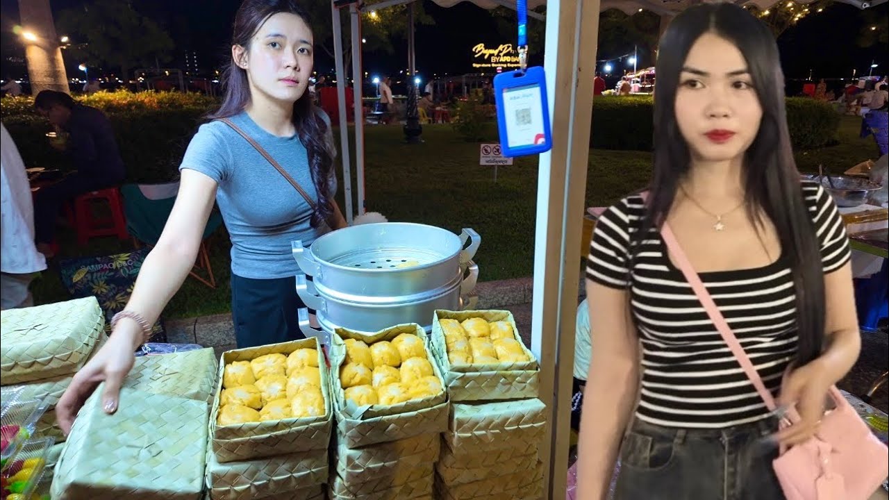 Popular! Walking Tour in Cambodian STREET FOOD - Phnom Penh Night Market 2025