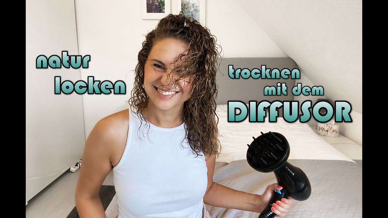 Natürliche Locken TROCKNEN mit einem DIFFUSOR // ohne FRIZZ