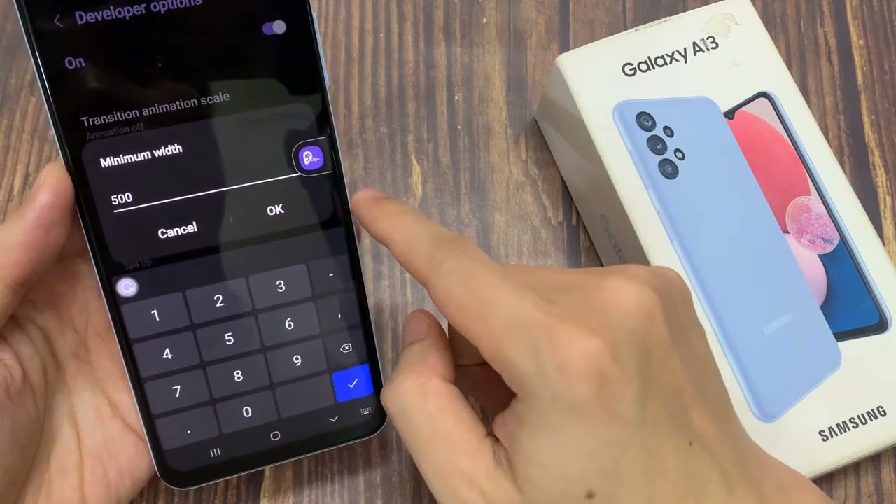 Samsung Galaxy A13: How to Change The Screen Display Minimum Width