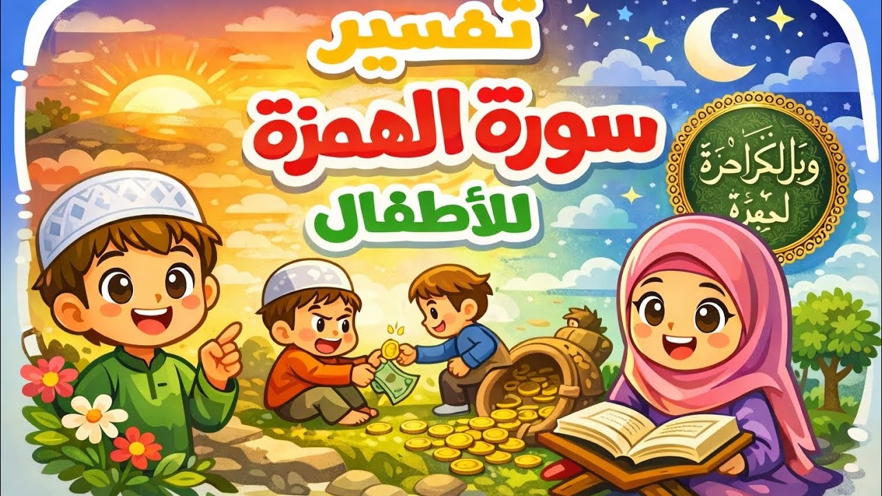 تفسير سورة الهمزة للأطفال بأسلوب مبسط وممتع مع قصة وتعليم القيم والأخلاق بطريقة سهلة