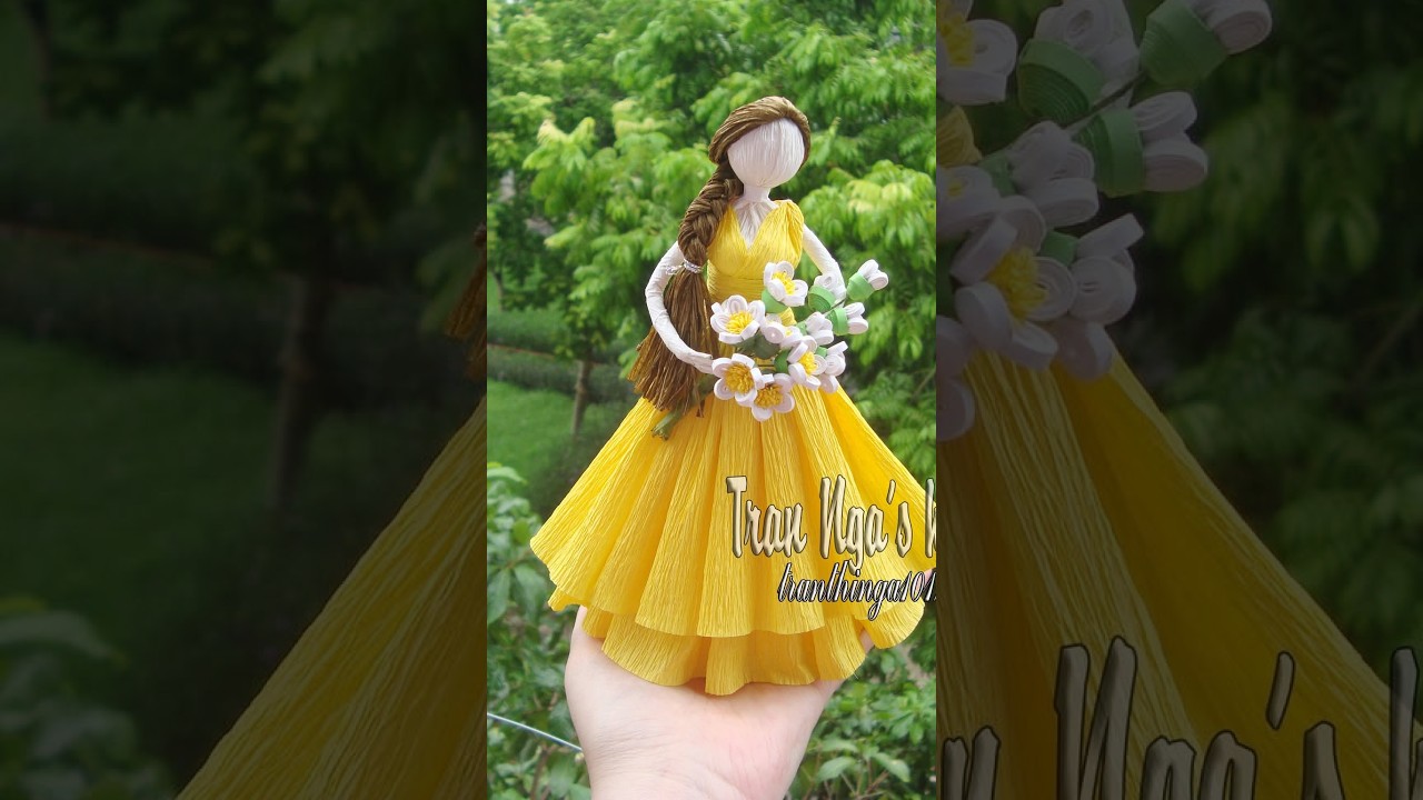 diy paper doll , making doll easy , crepe paper doll #diy