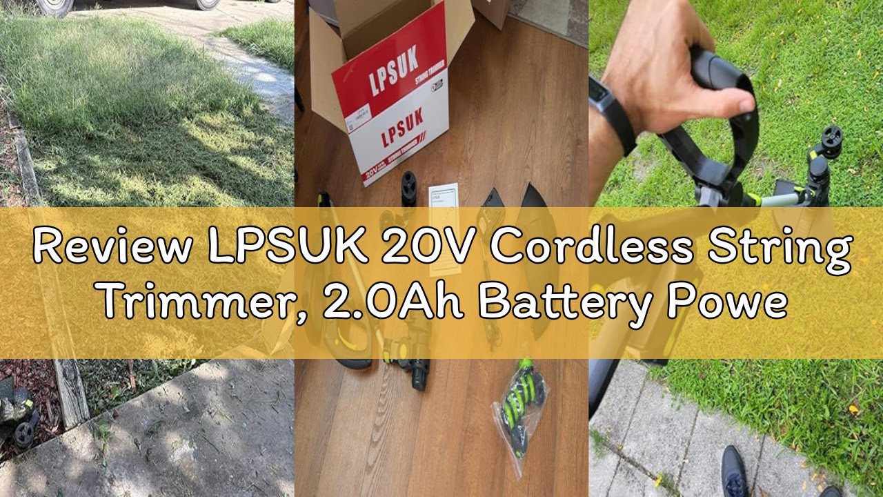 Review LPSUK 20V Cordless String Trimmer, 2.0Ah Battery Powered with Fast Charger, 12'' Grass Cutter