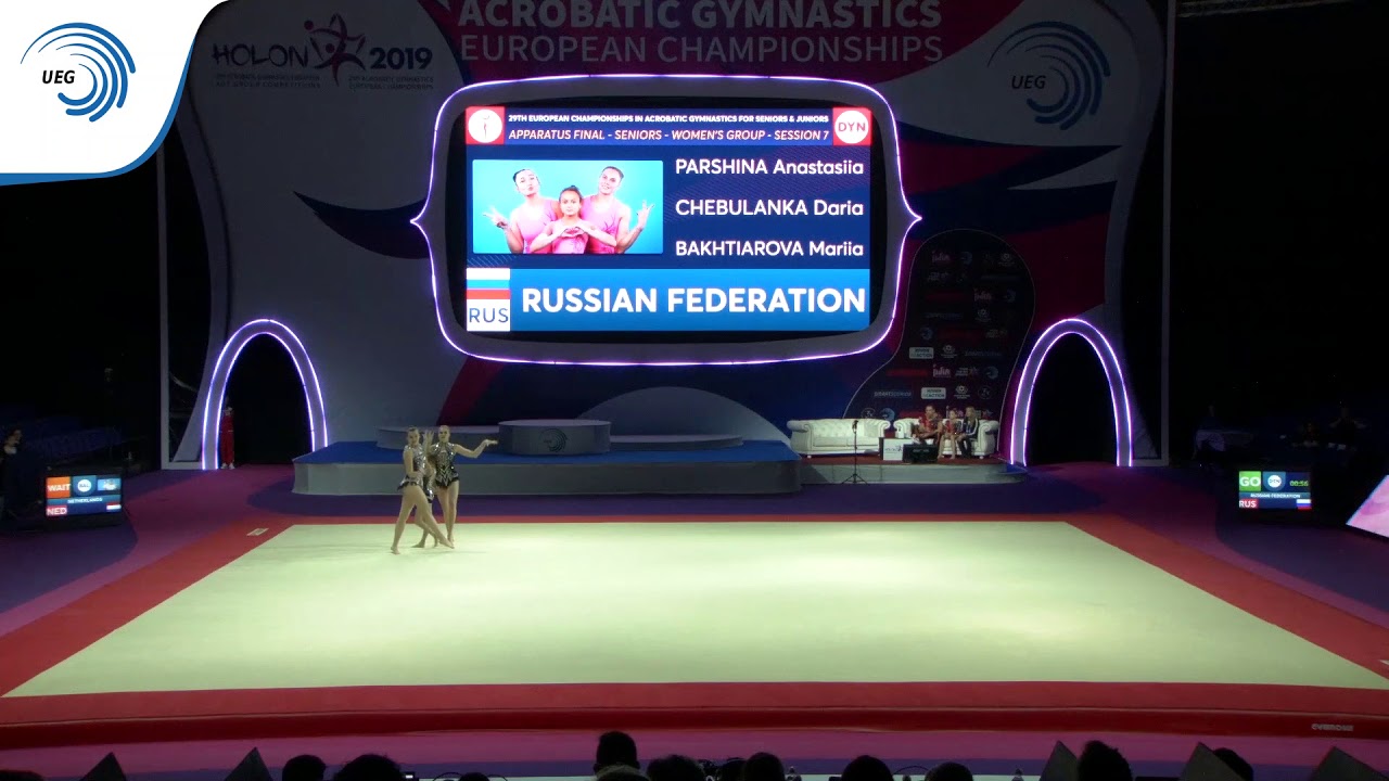 Women's group Russia - 2019 Acro Europeans, dynamic final