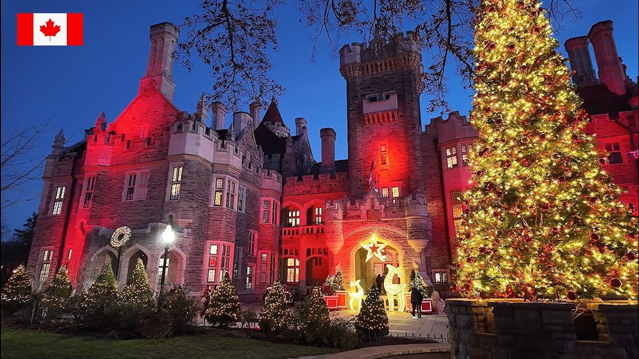 Christmas at the Castle in Toronto Casa Loma Holiday Lights🎄Christmas Walking Tour