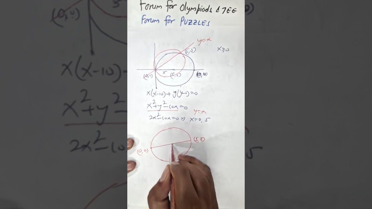 JAN 28 2026 M Let y=X be chord of circle C1 of diameter 10 passing through origin. Let C2 be ..