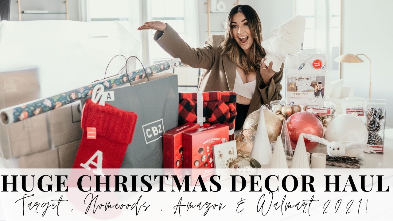 HUGE Christmas Home Decor Haul 2021 I  Target , Cb2 , Amazon & Walmart !!!