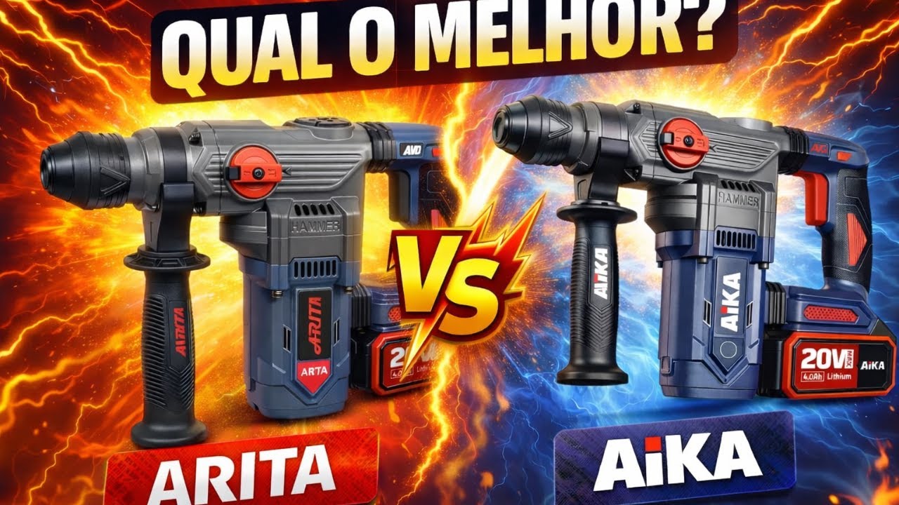 Martelete Aika SDS Plus 20V VS Martelete Rotativo Perfurador Sds/plus Arita 2 Bat Yp20-h30a
