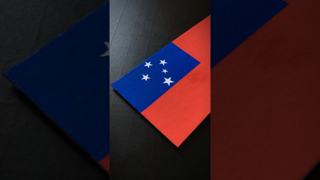 SAMOA 🇼🇸 Flag Drawing #flags #samoa #oceania #posca
