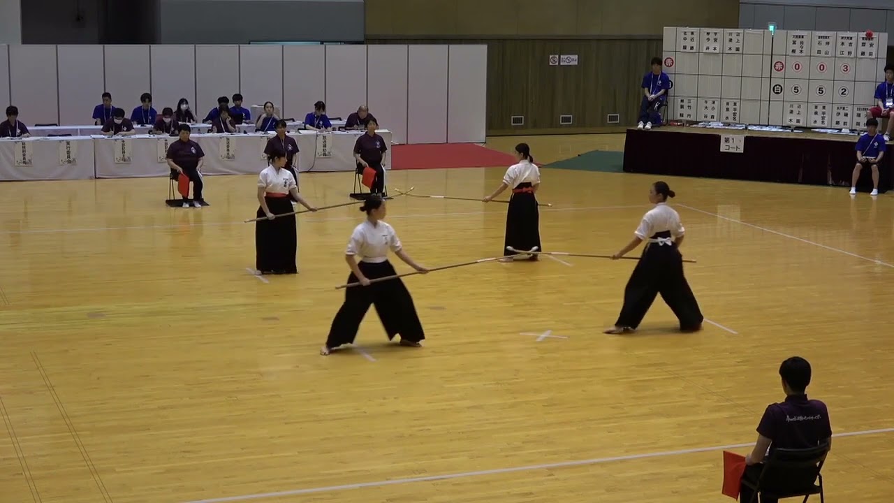 2023年IH なぎなた演技決勝 一回戦 齋藤ゆりの・安田ひかる南砺福野・富山 x 福岡渚・犬伏未奈奈良大附・奈良