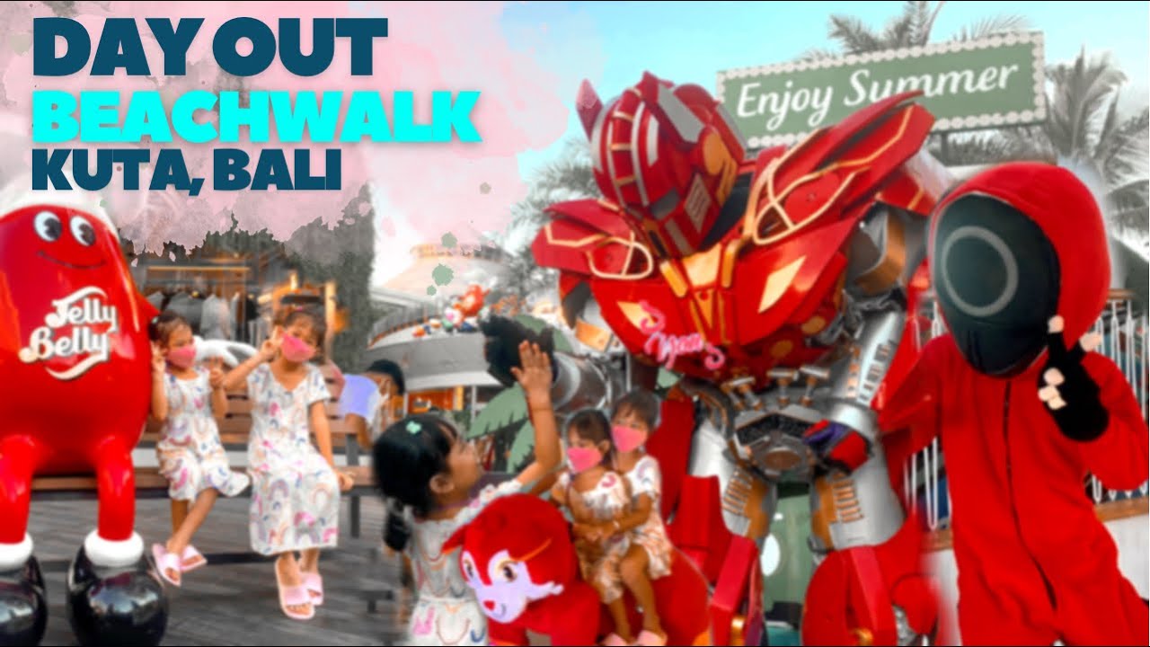 Kids Day Out to Beachwalk Kuta Bali | Wefie with Squid Game and Robot