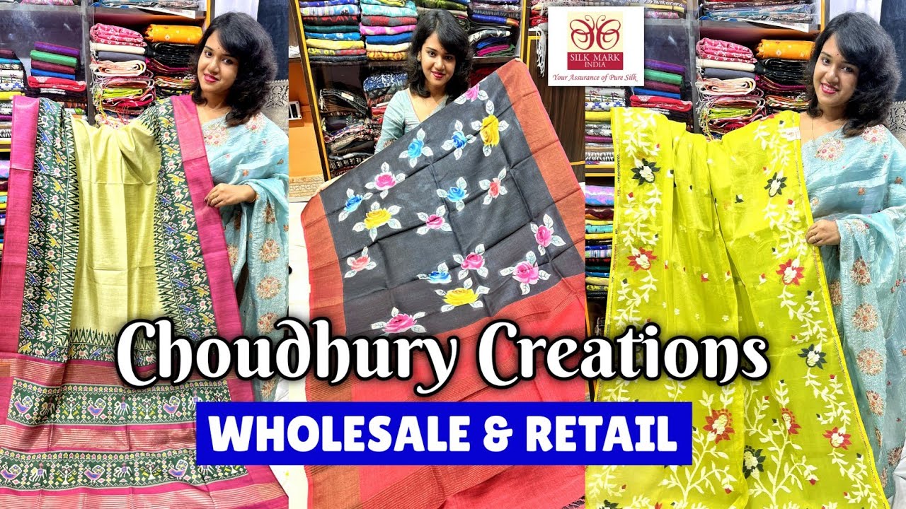 Pure Tussar Kutch Work / Pure Muslin Jamdani / Pure Matka Silk Saree Collection - 1 Piece Available