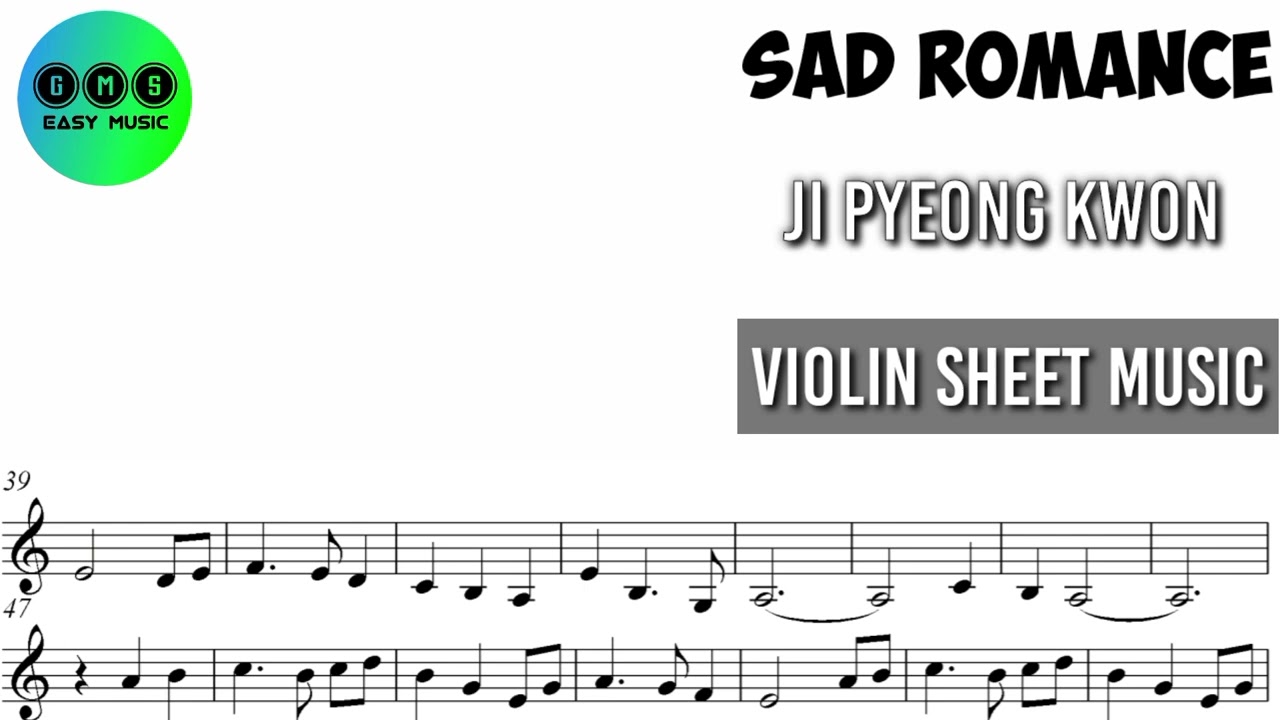 Karaoke || Sad Romance - Ji Pyeong Kwon || Violin Sheet Music