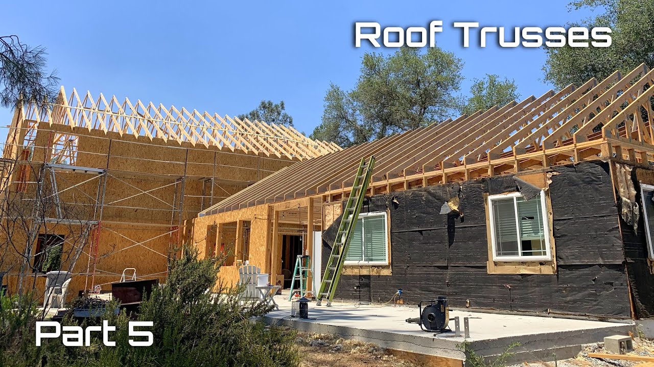 Huge Home Addition 5 - Roof Trusses & Porch Framing
