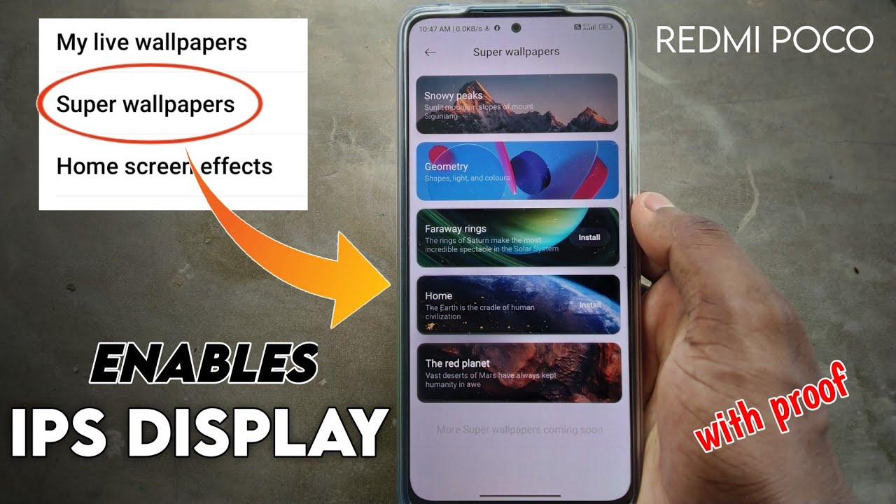 IPS LCD DISPLAY - Enables super wallpaper any redmi poco/Miui 13 super wallpaper option not showing