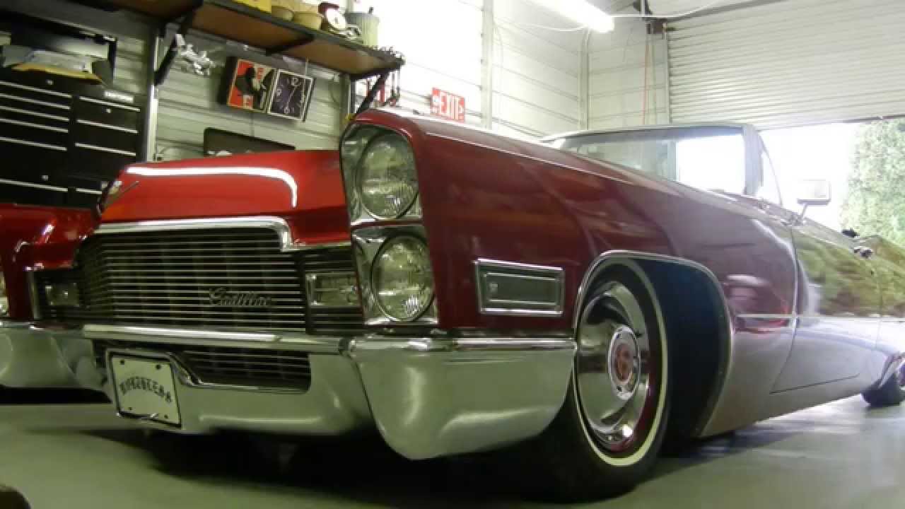 DSCN5847  bagged 1968 convertible cadillac walk around and hitting the switches