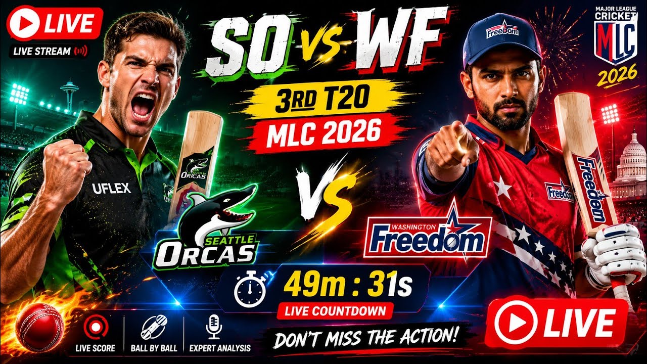 SO vs WF Live | 3rd T20 Match | Major League Cricket 2026 | Live Scores & Commentary