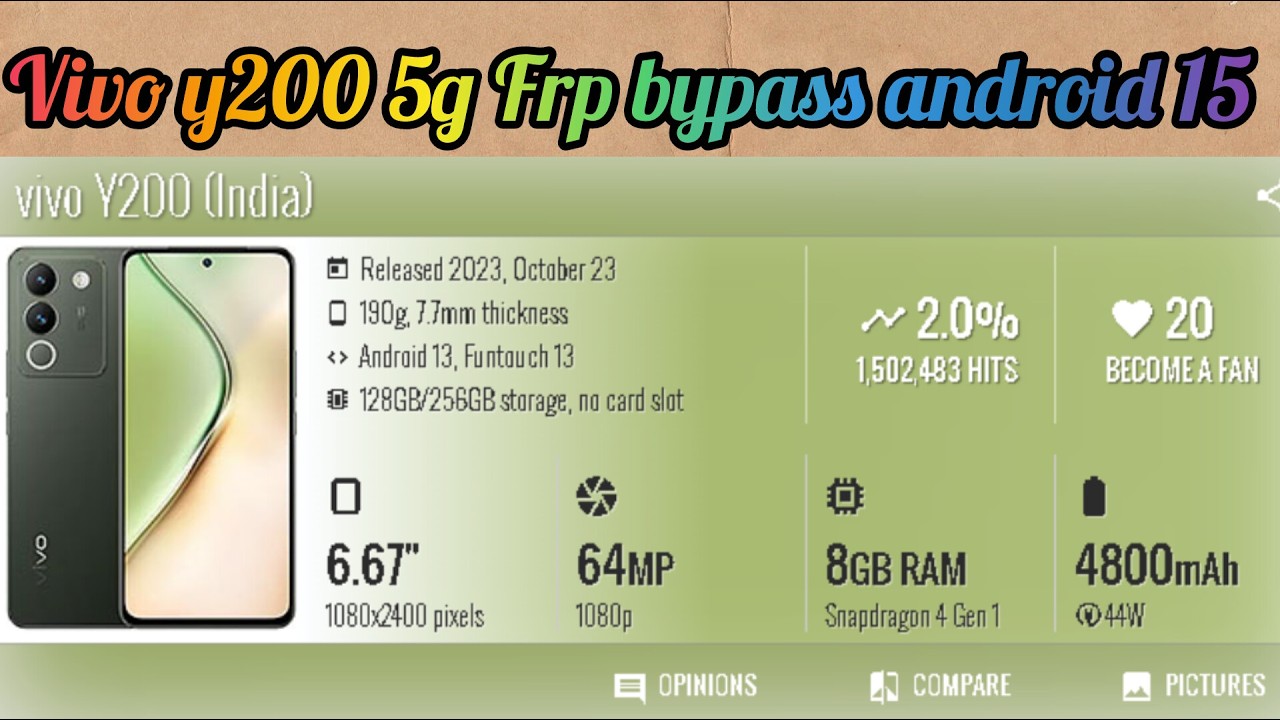 vivo y200 5g frp bypass android 15
