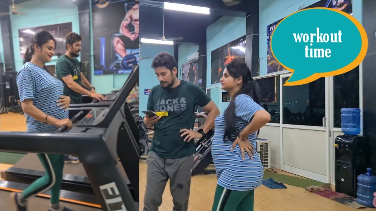 Gym workout with my husband 😘|| pregnancy workout || Snappy girls || @THEROTT ||