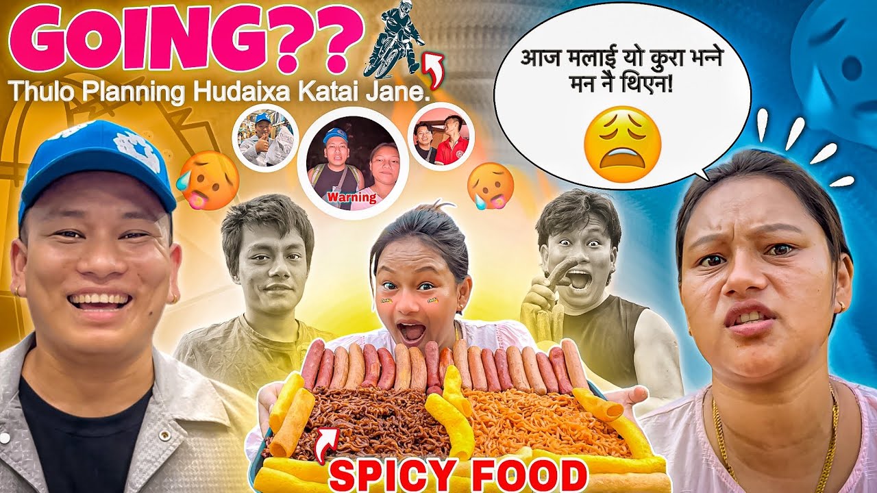 SPICY NOODLES BUFF & CHICKEN SAUSAGE EATING 😍 || कहाँ जानको लागि यत्रो Shopping हुँदैछ 😳 || Food Eat