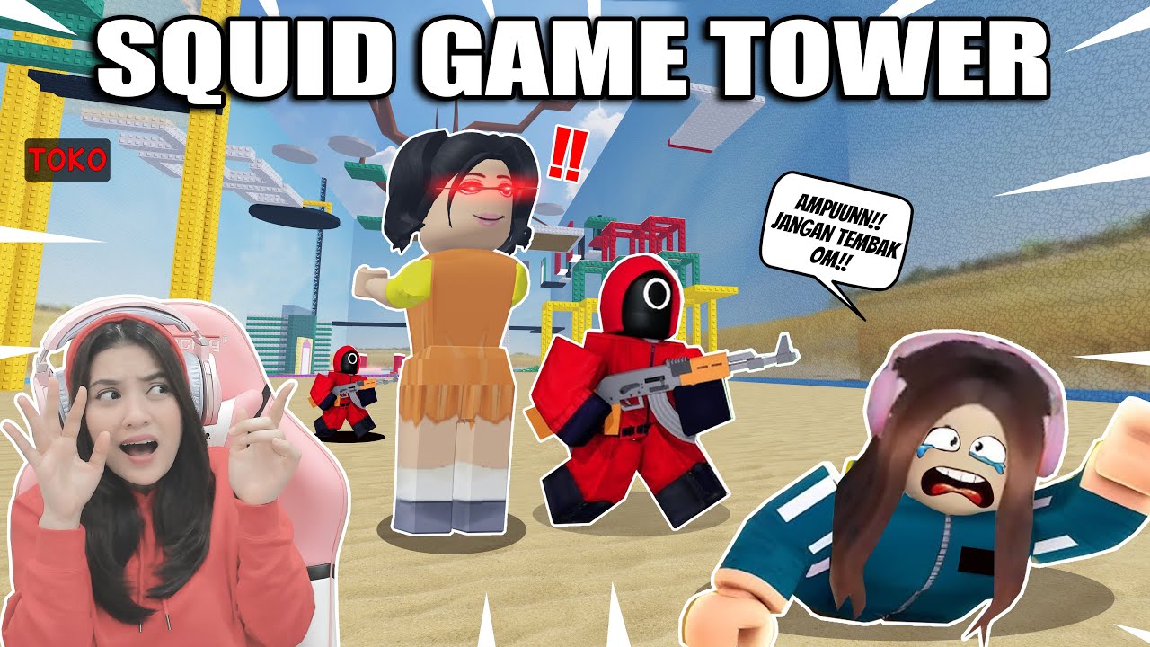 GAWAT ADA LASER MEM4TIKAN DARI BONEKA SQUID GAME TOWER!! AUTO MENINGGOY TERUS INI😭😭
