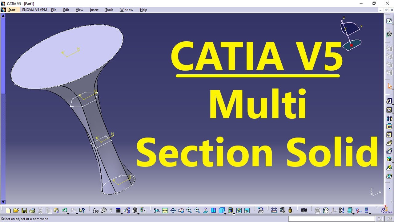 CATIA Multi Section Solid | CATIA Practice | CAD Designs