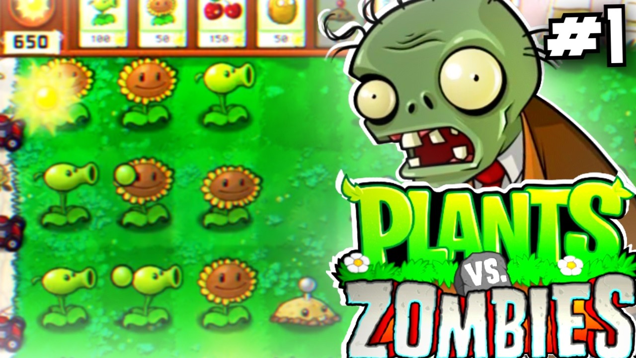 JUGANDO EL PRIMER MUNDO DE PVZ!! | JonTRO