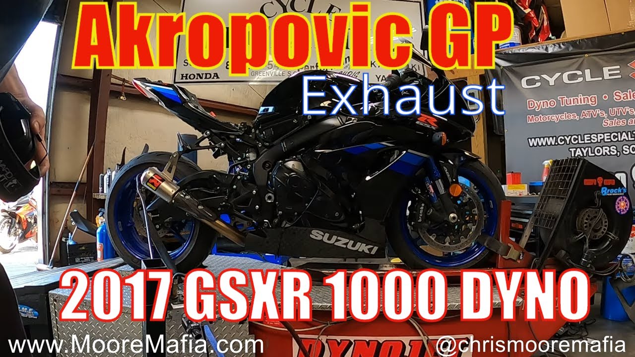 2017 GSXR 1000R with Akropovic GP exhaust DYNO TUNE / ECU Flash - MOORE MAFIA GSXR1000R