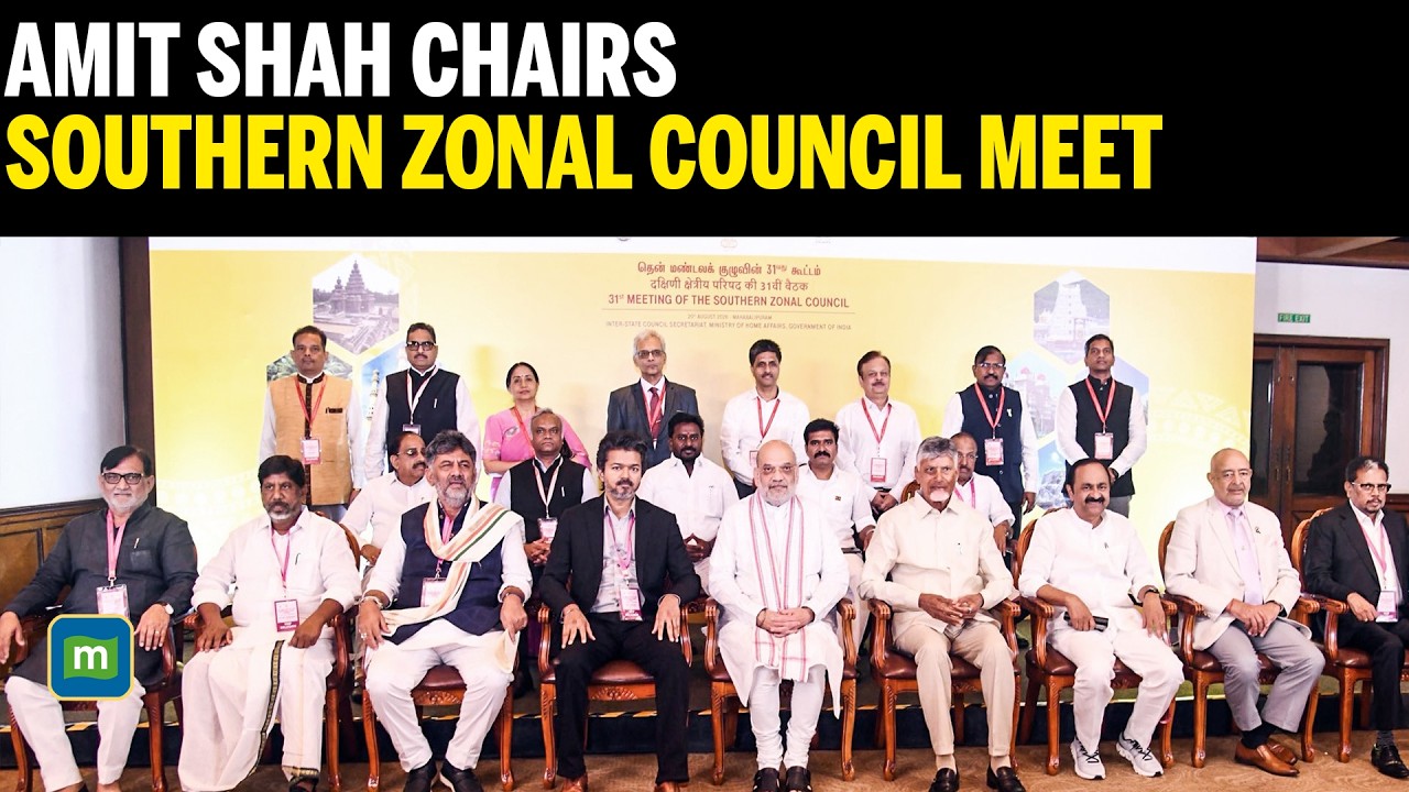 Amit Shah Meets Tamil Nadu CM C Joseph Vijay Ahead of Southern Zonal Council Meet in Chennai